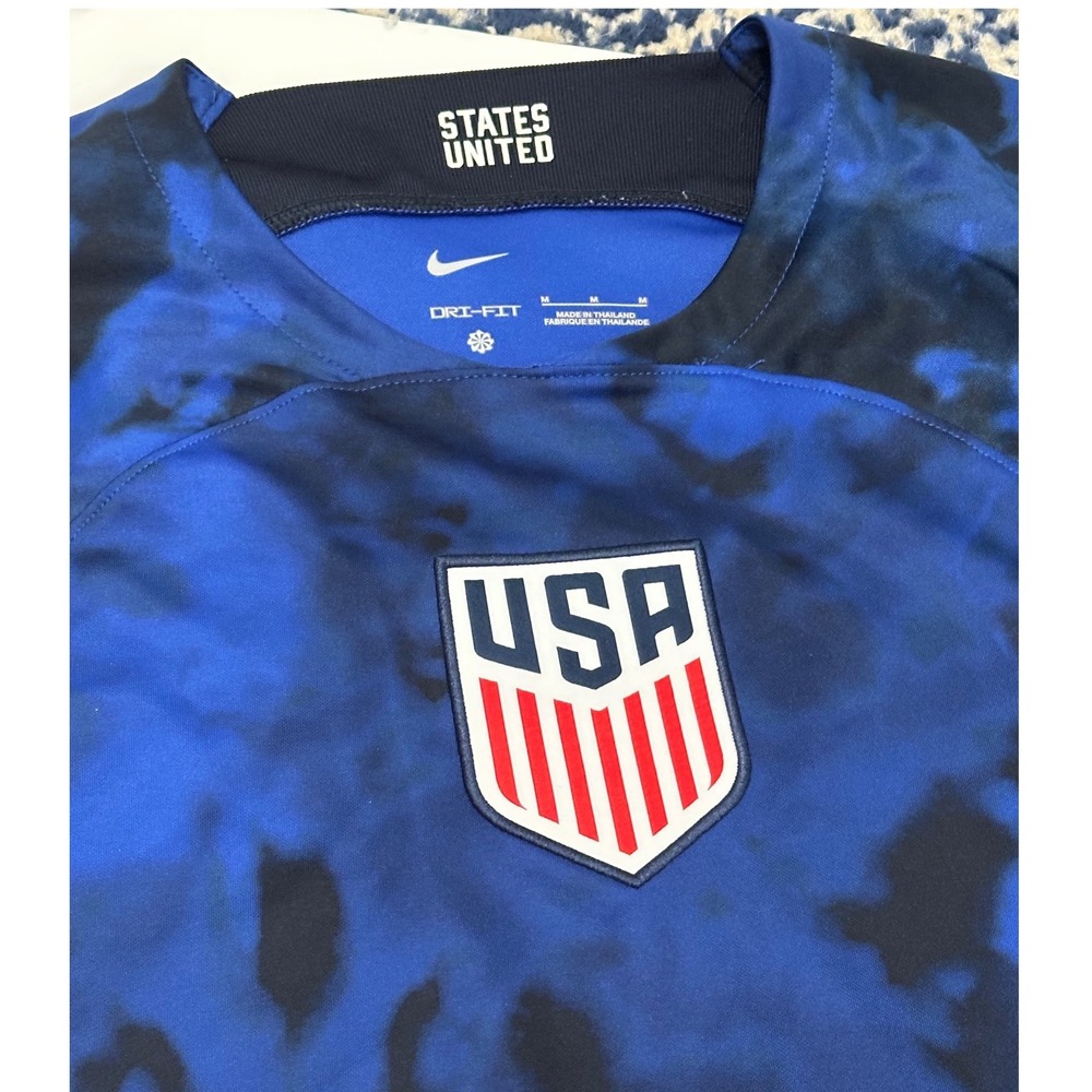Nike USA USMNT 2022/23 Vapor Match Dri Fit Away Soccer Jersey Men's Blue - Picture 3 of 5